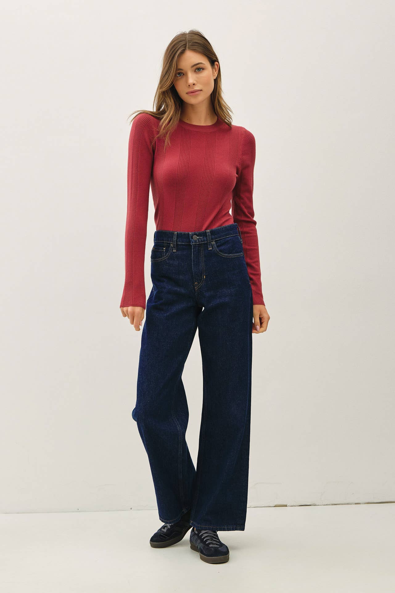 Basic Babe Patterned Knit Top