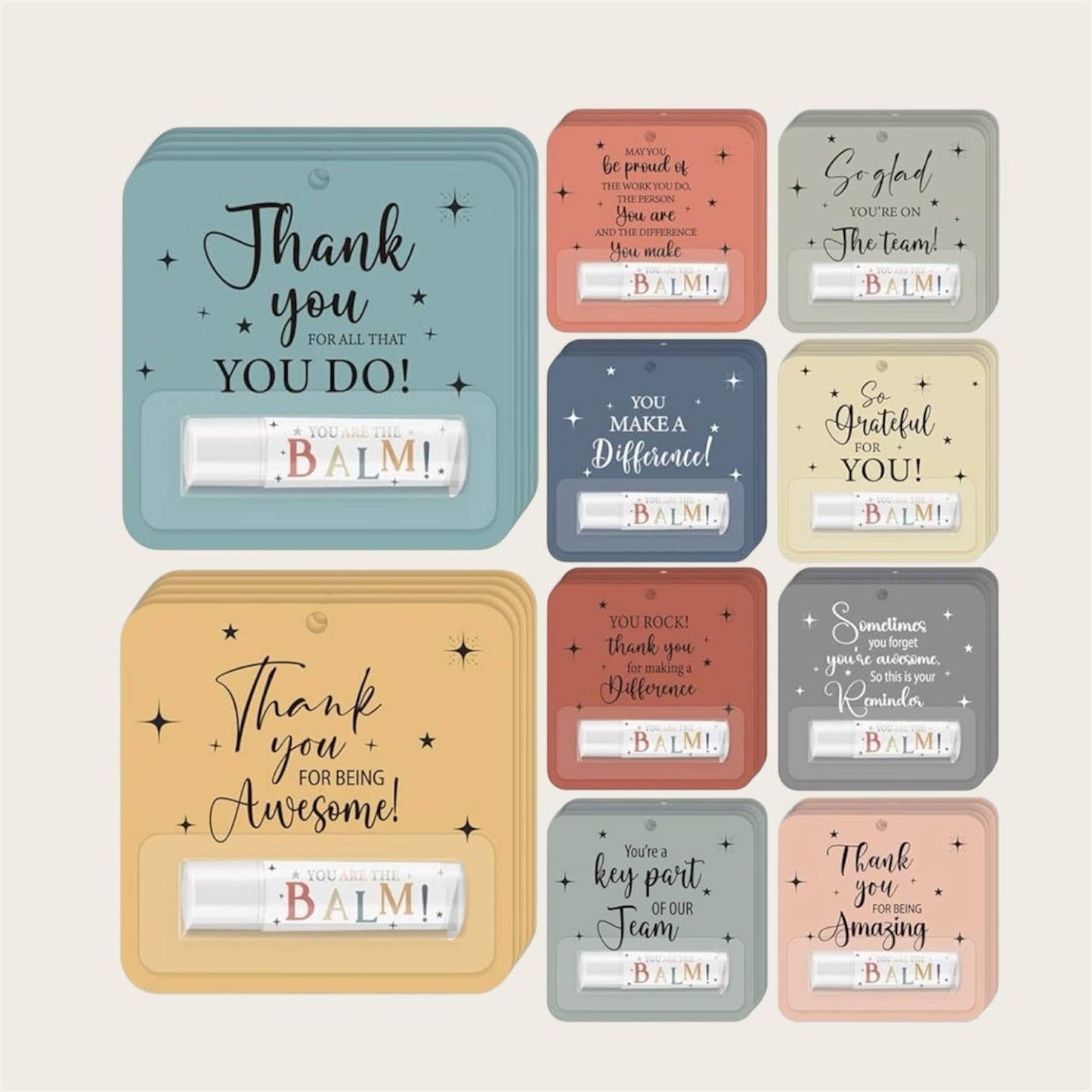Thank you theme lip balms
