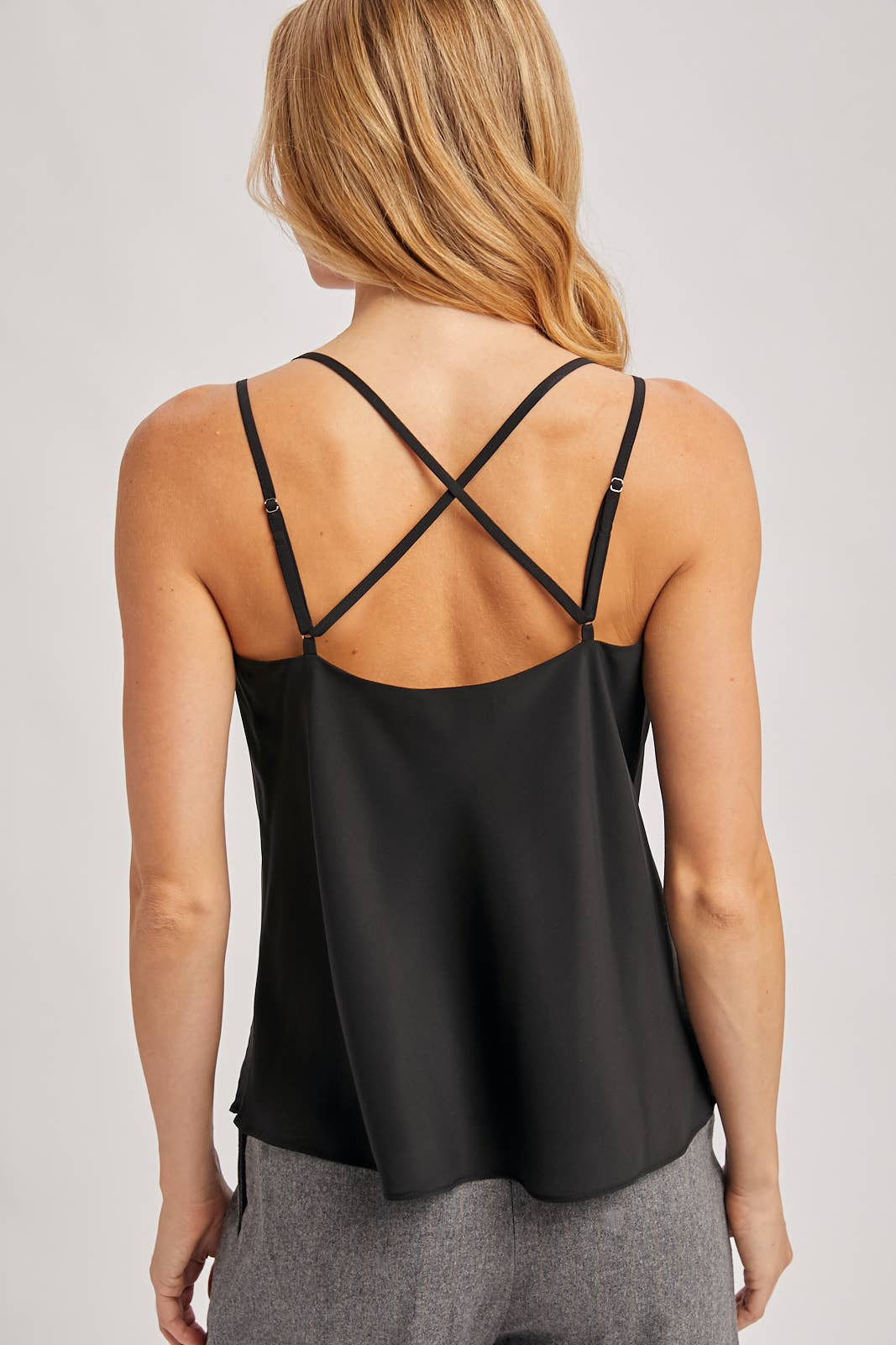 SATIN CRISSCROSS BACK STRAPS SCOOP NECK CAMI - EASTER DAY
