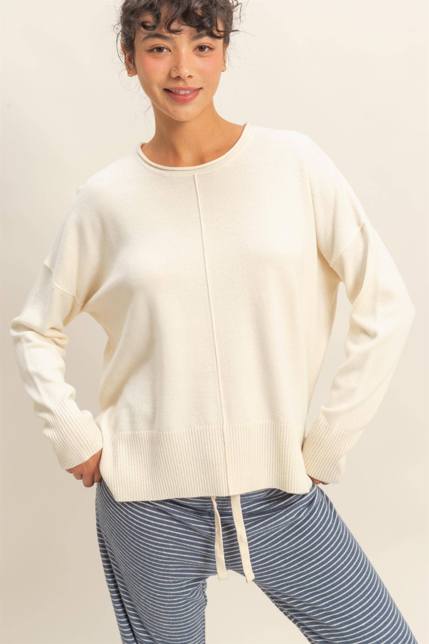 Winter Vibes Center Seam Sweater