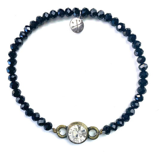 BR-Glass Beaded Bracelet Jet