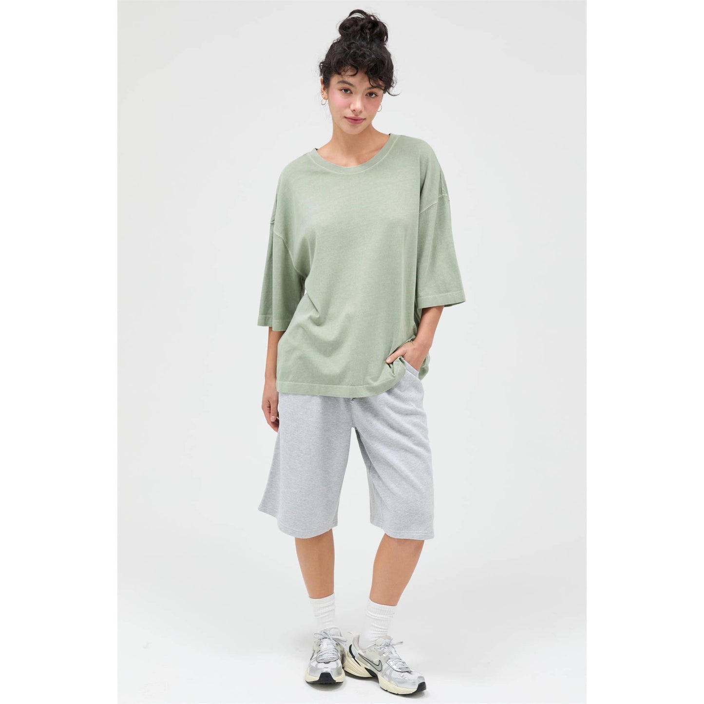 Pigment Dye Oversized Half-Sleeve T-Shirt