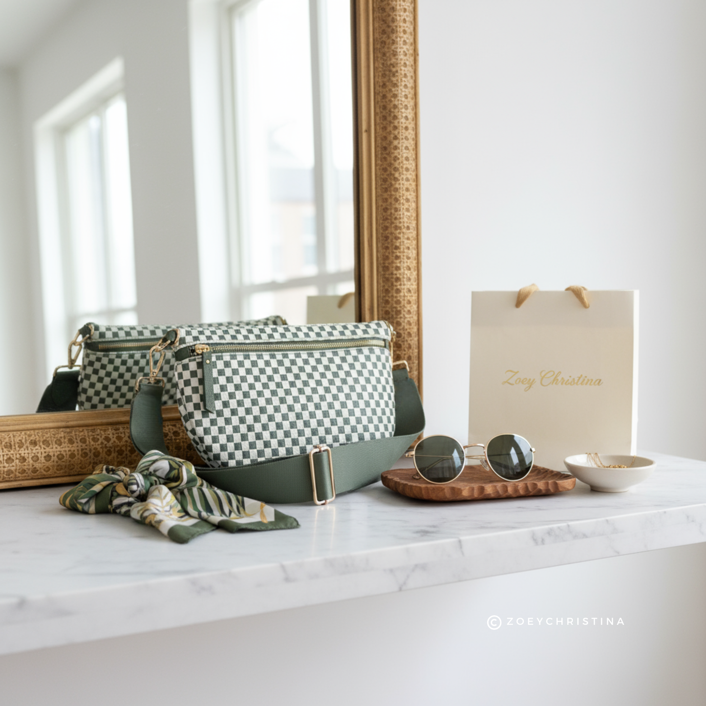 Checker Crossbody Bag