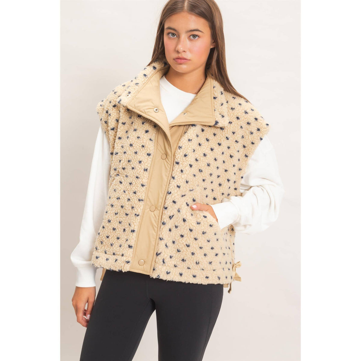 Polka Dot Sherpa Vest