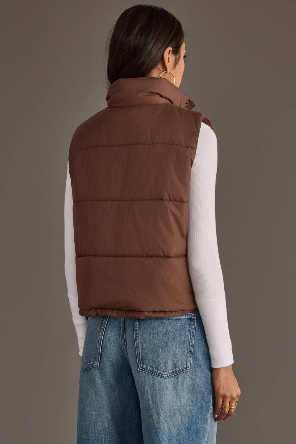 Chocolate Mid Crop Vest