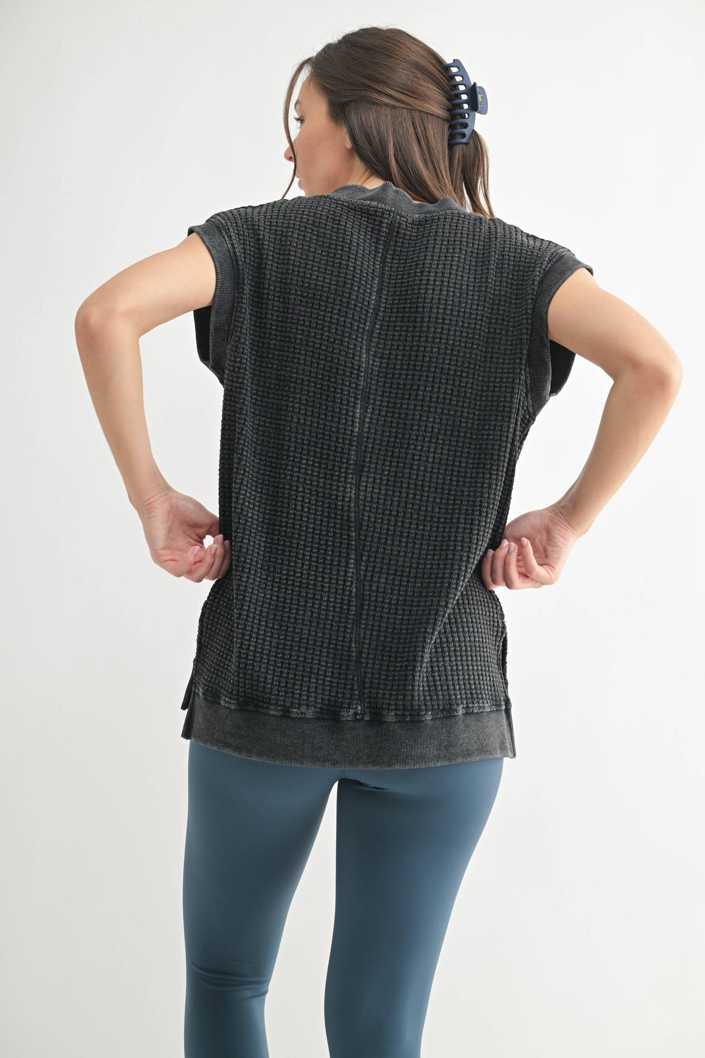 Andi Acid Washed Waffle Knit Top