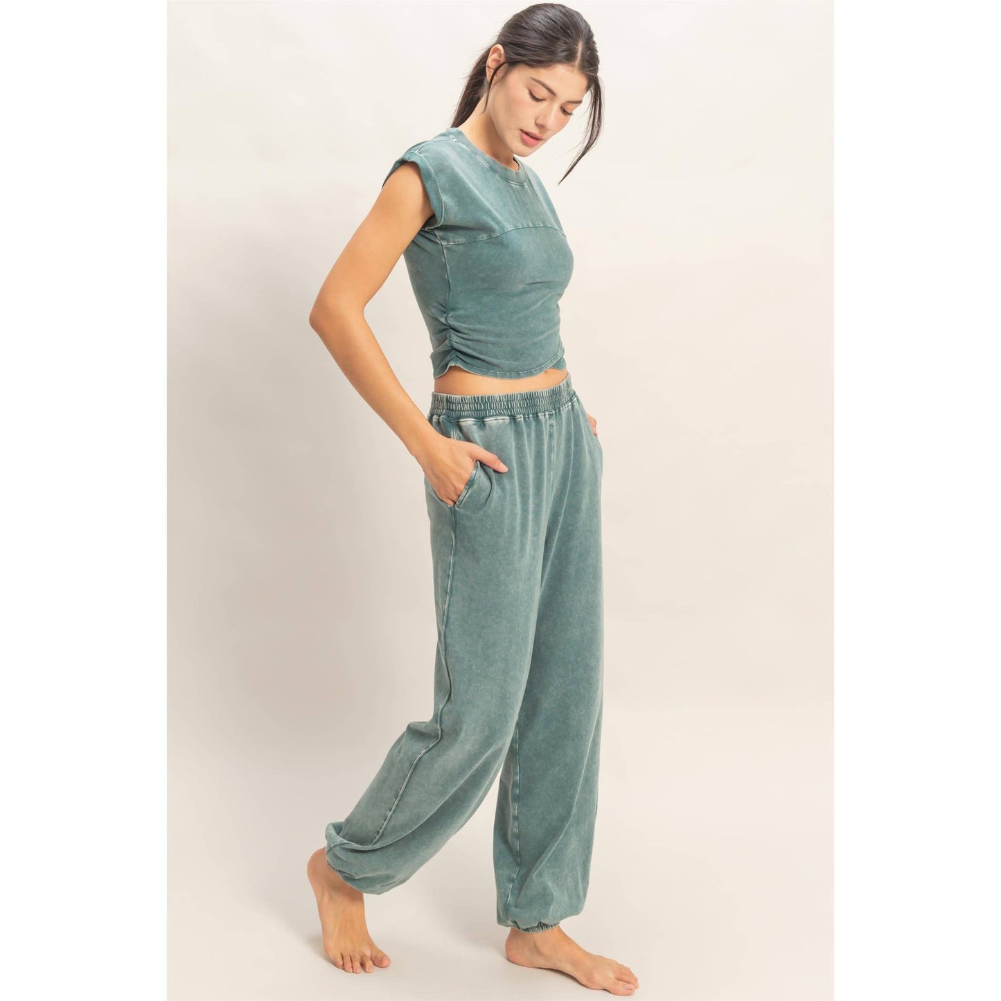 All Wrapped Up Acid Wash Joggers