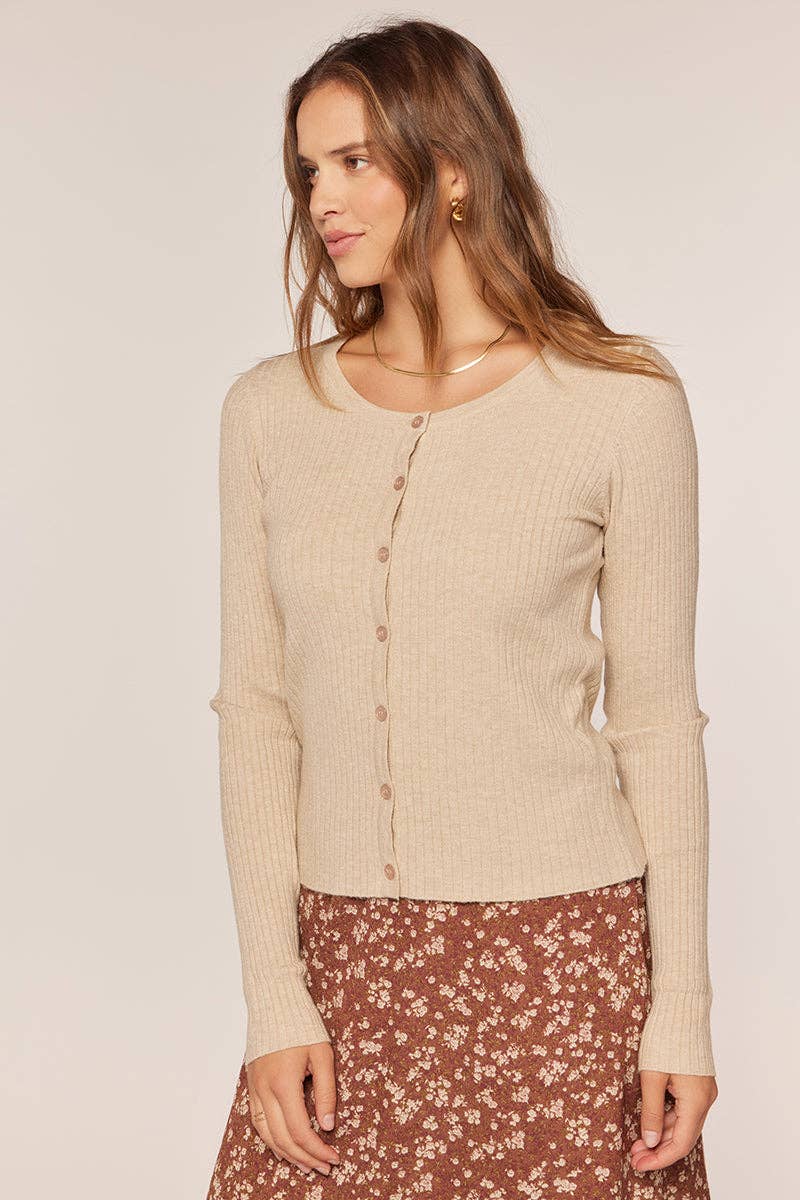 Rusty Ribbed Button Up
