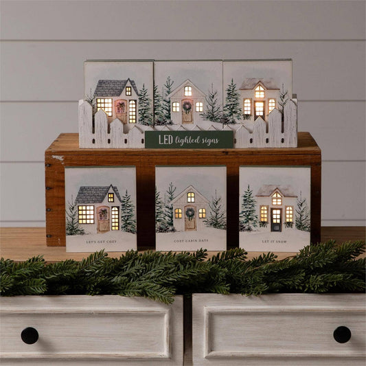 Winter Cozy Block Signs