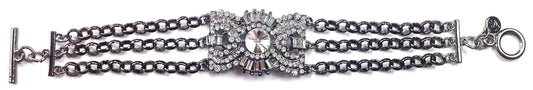 BR-Crystal Center & Chains Charm Bracelet