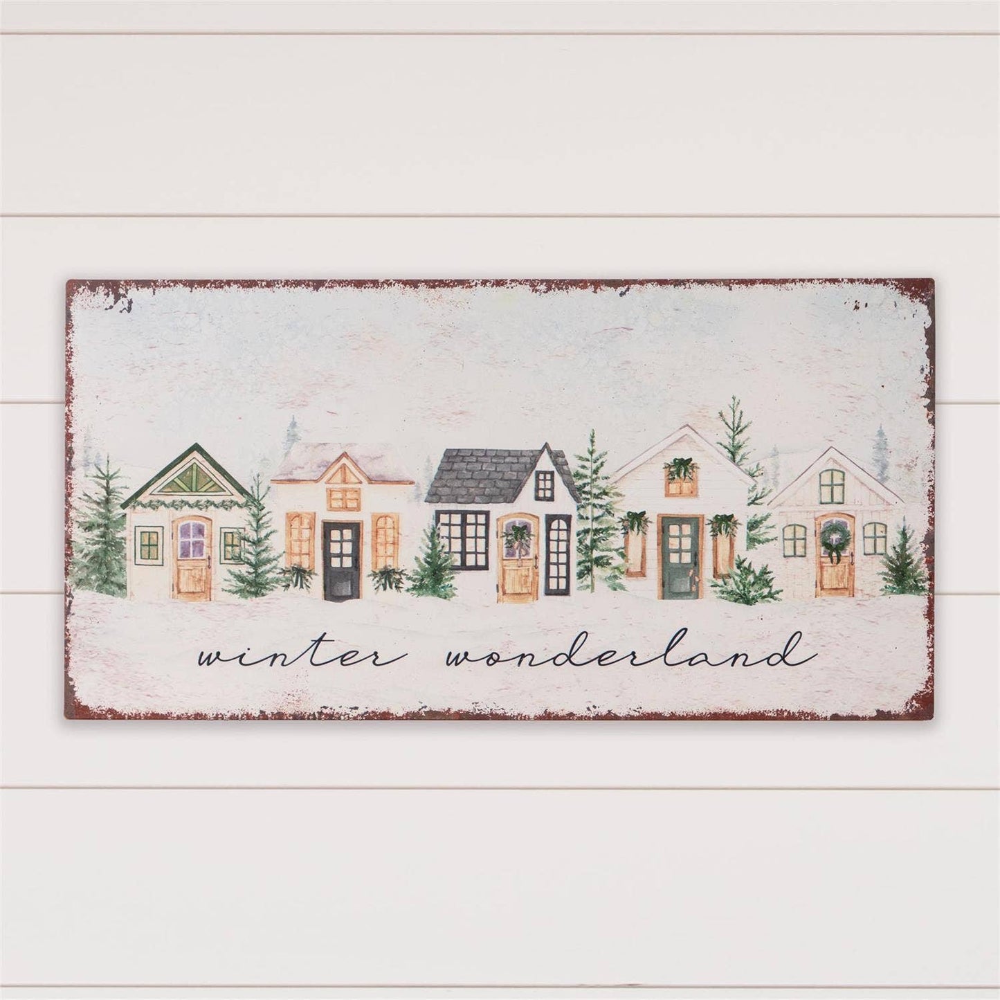 Cozy Winter Cottages Metal Signs