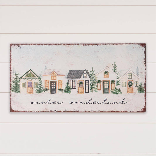 Cozy Winter Cottages Metal Signs