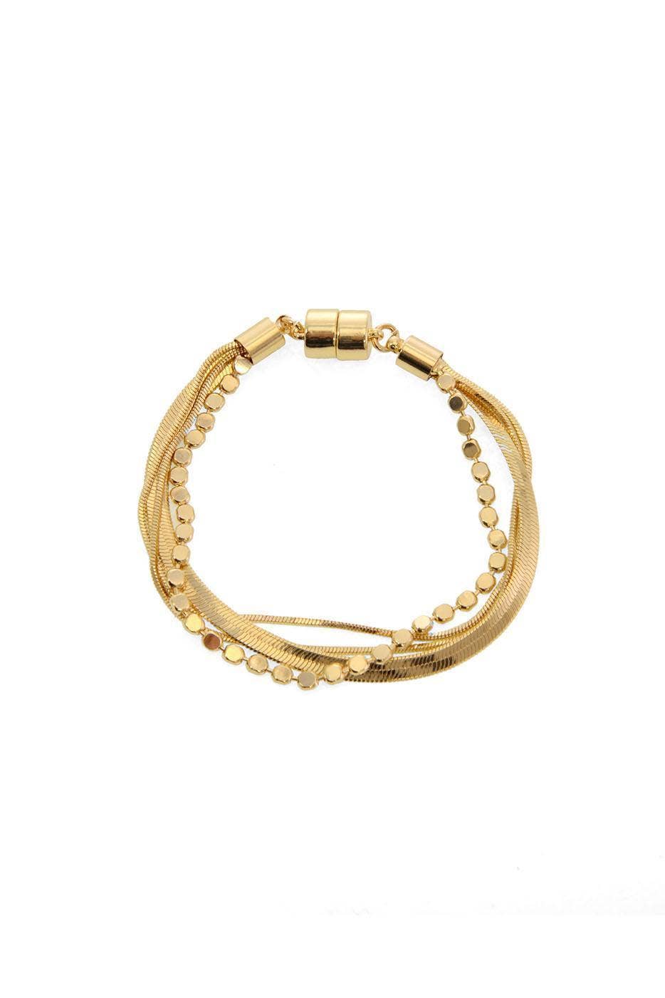 Mixed Metal Multi Chain Bracelet