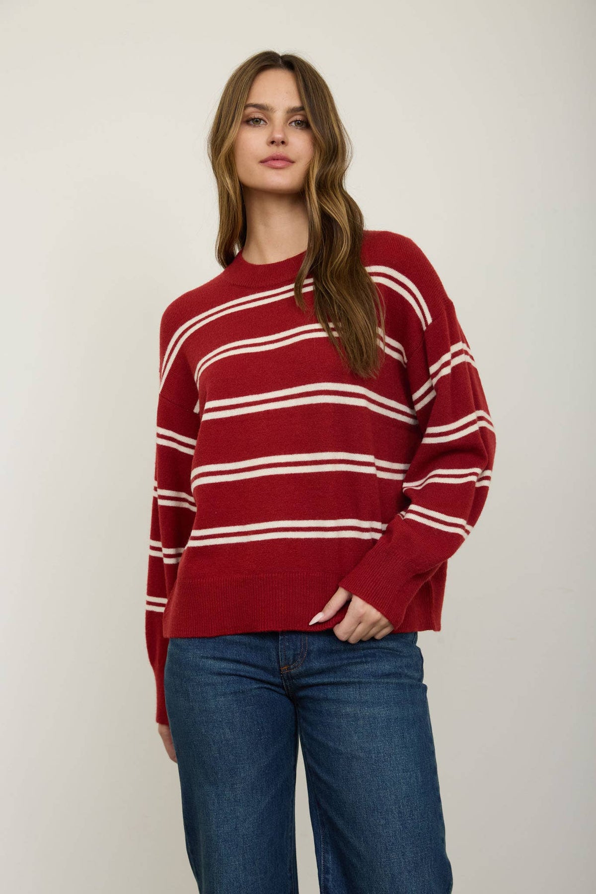 Somethin bout Falling Striped Sweater