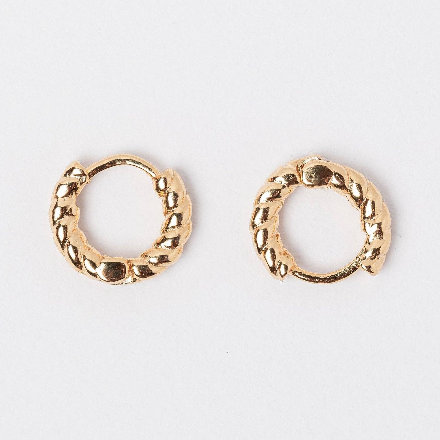 Twisted Rope 18K Gold Dipped Huggie