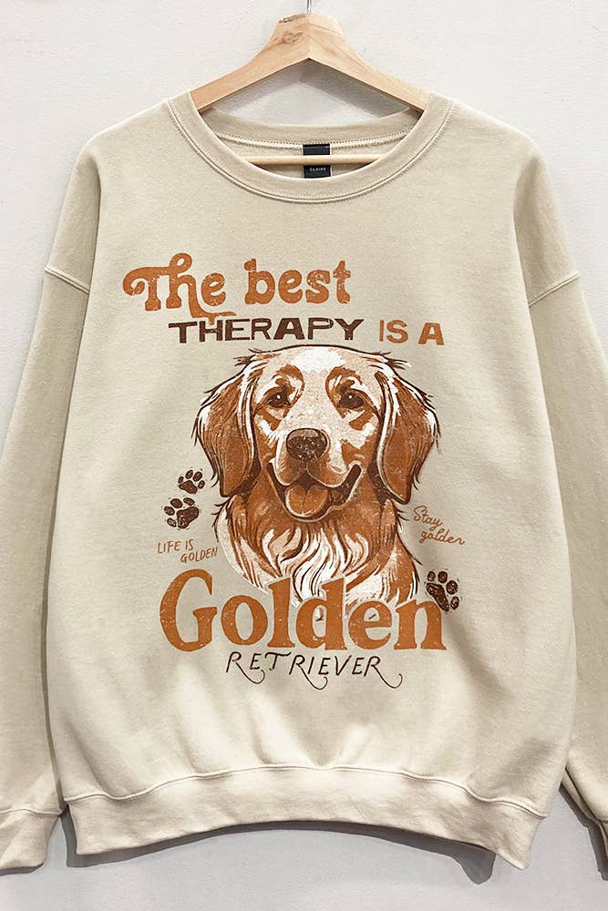 Golden Retriever Therapy Khaki Sweatshirt