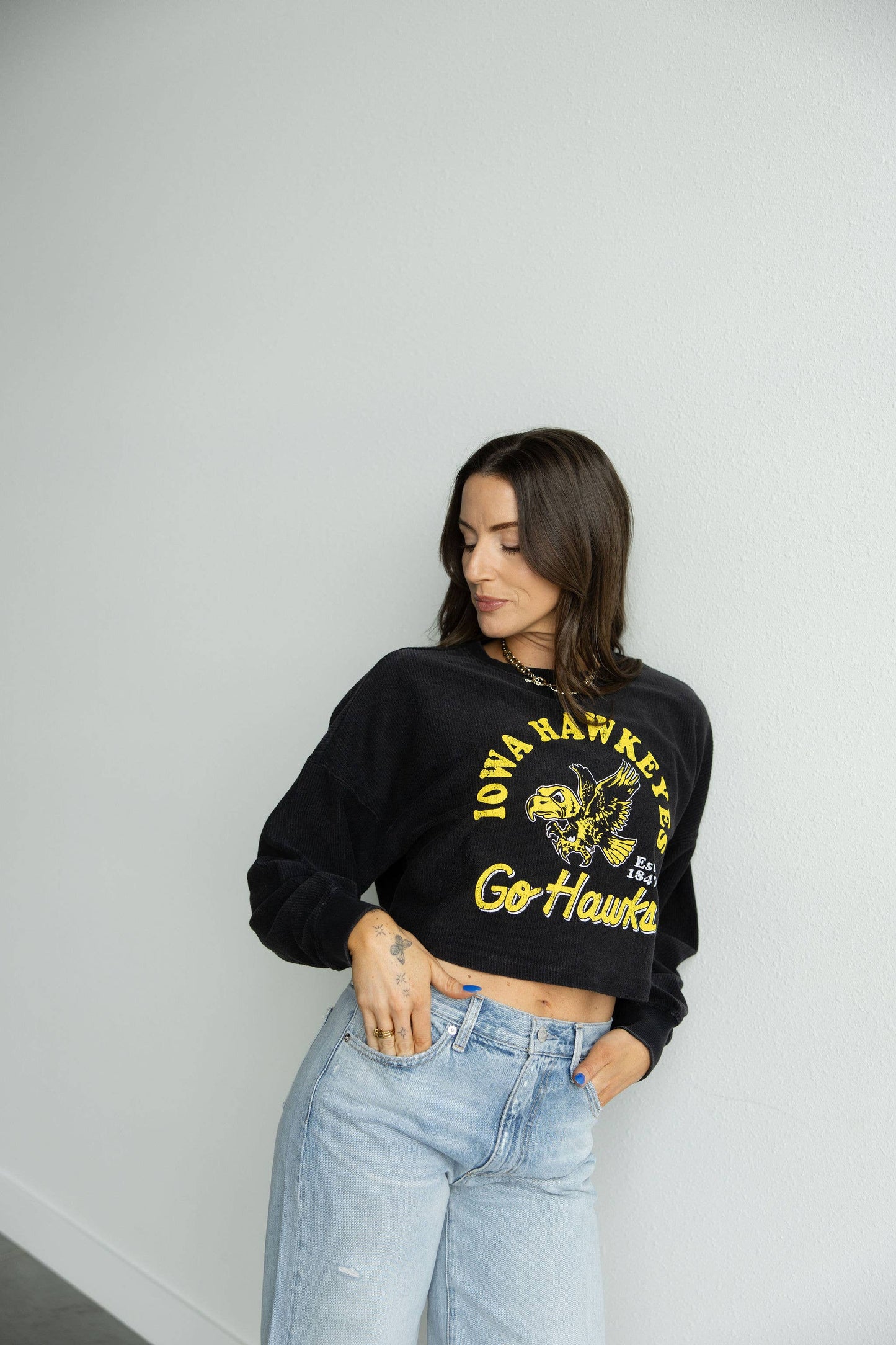 Iowa Archival Arch Cropped Corded Crew