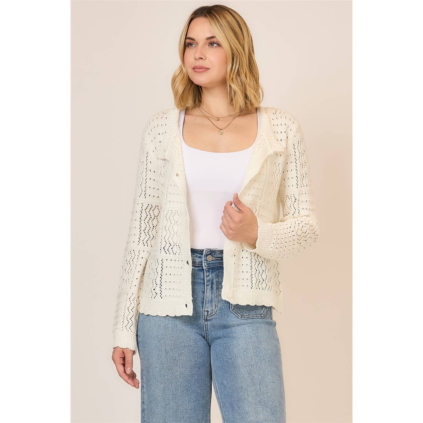 Patchwork Knit Cardigan