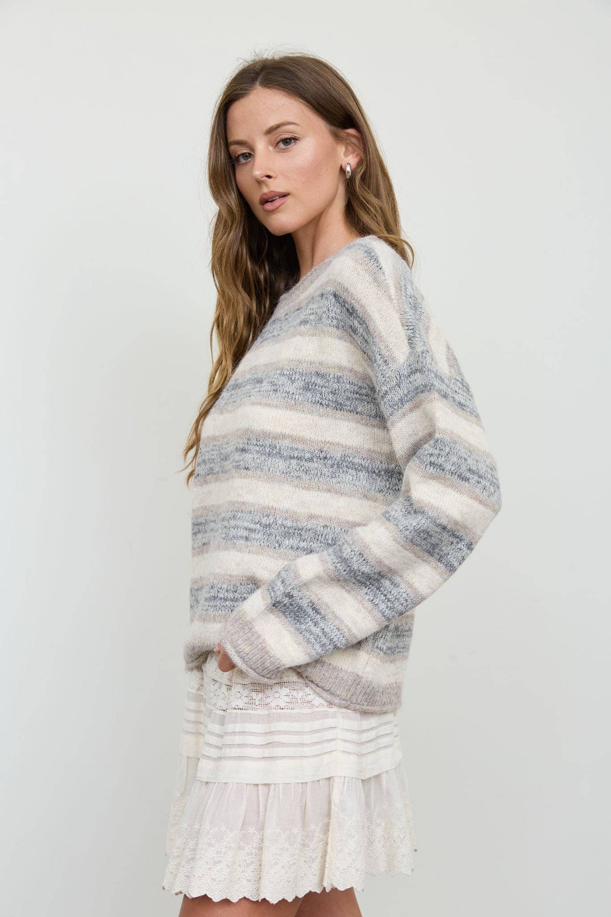 Boho Babe Striped Sweater