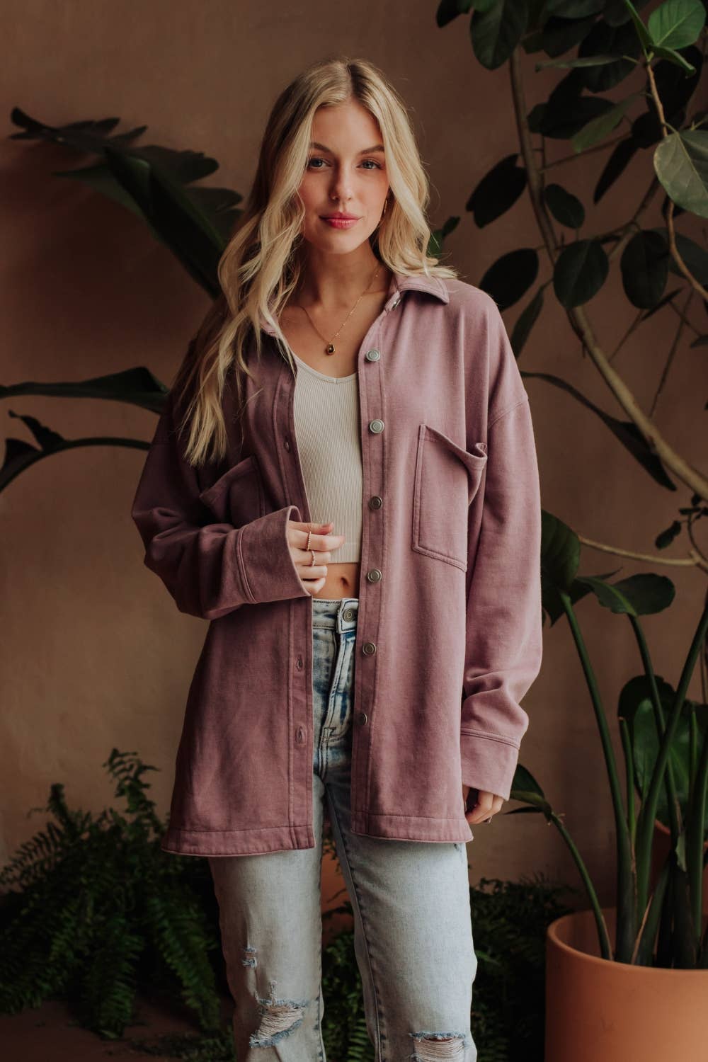 Lovely in Lavendar Button Up
