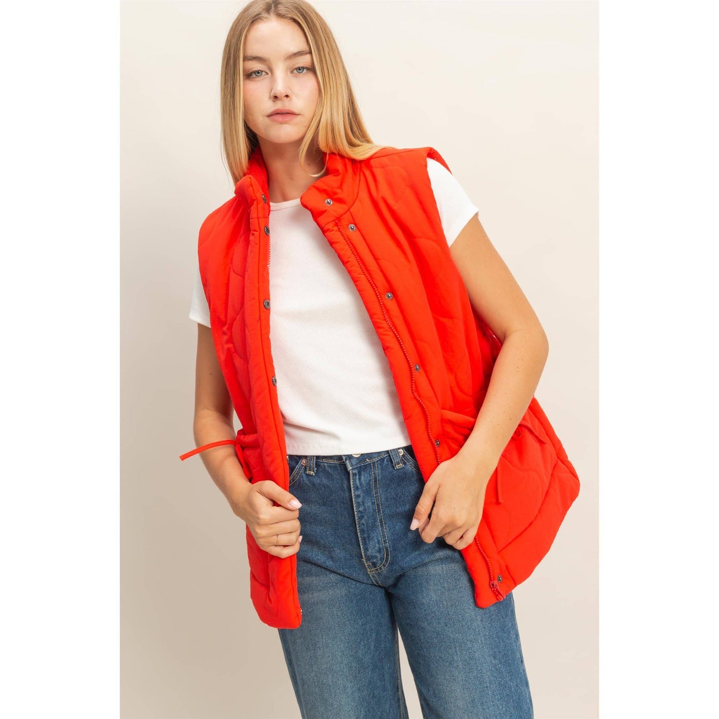 Quilted Wave Red Vest