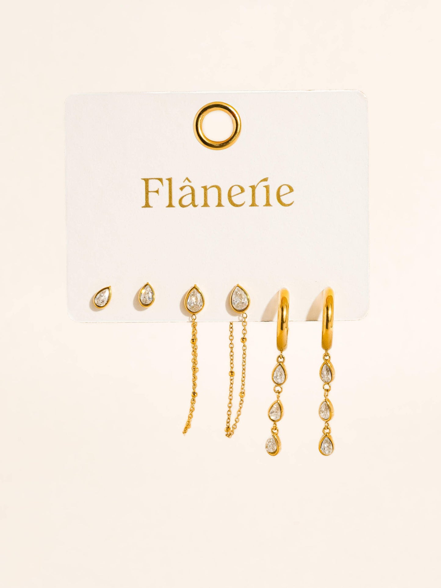 Finley 18K Gold Chain Drop Earring Set