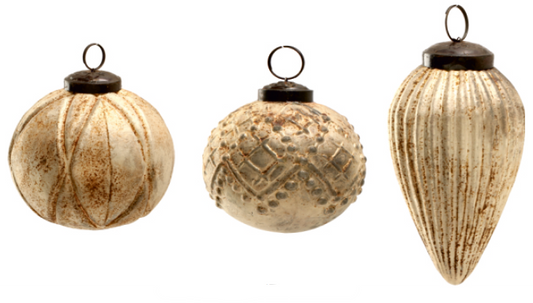 Assorted Rustic Glass Ornaments