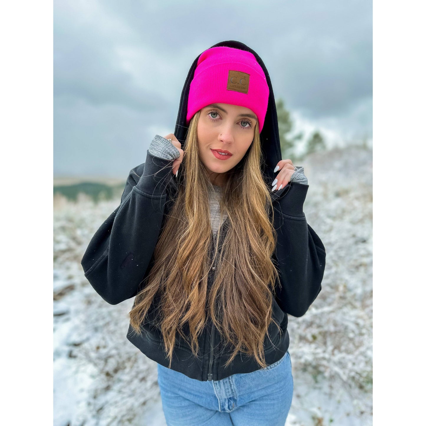 Beige CC Logo Beanie