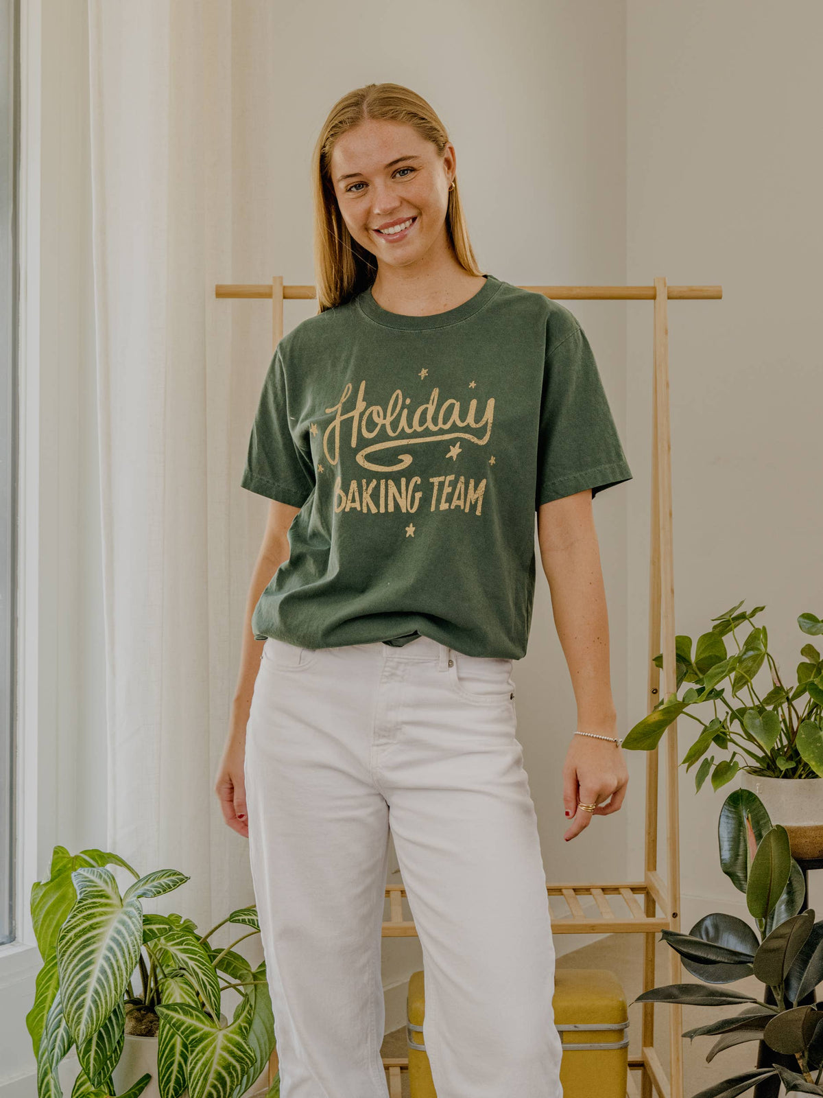 Holiday Baking Team 25 Washed Pine Green Heavyweight Tee