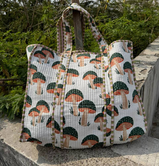 Travel Bag Girls Bag Market Women Shopping Bag Block Printed