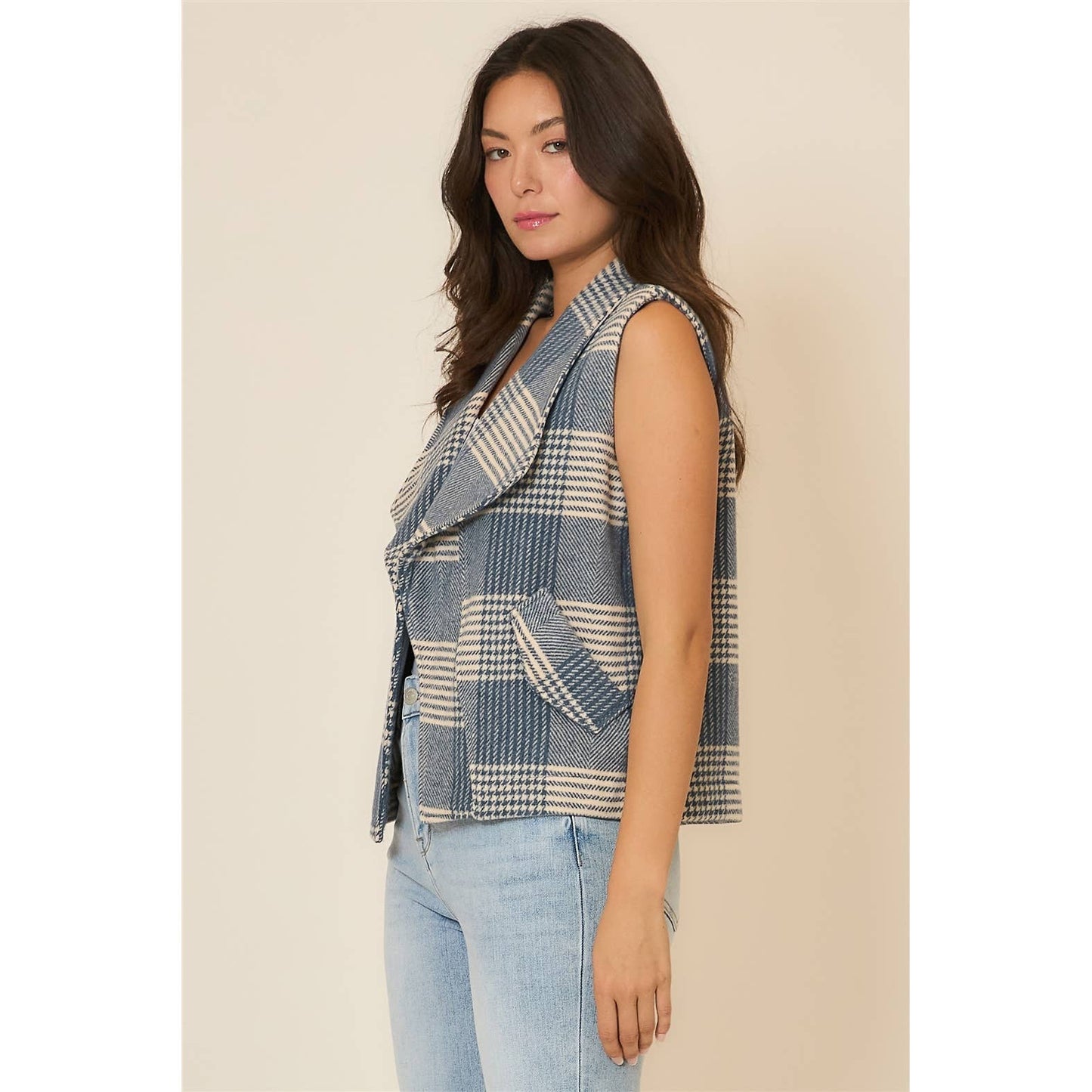 Winter Blues Plaid Vest
