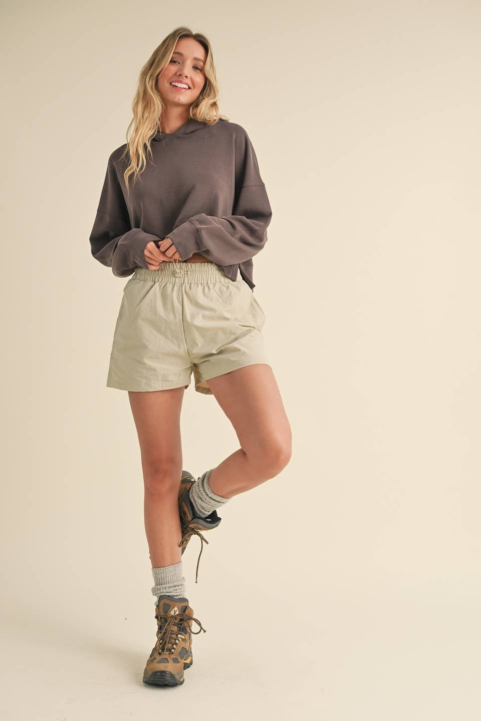 Super Soft Air Scuba Oversized Crop Hoodie
