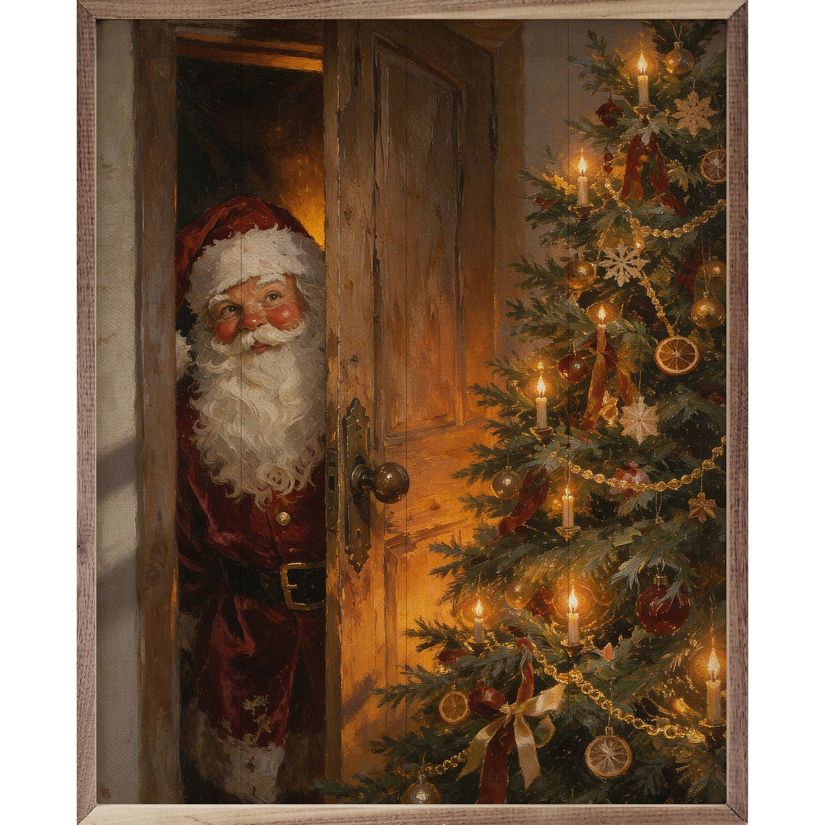 Santa At The Christmas Door