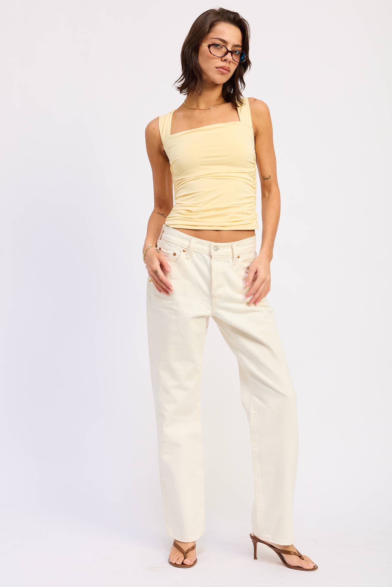Clean Line Square Shirred Top
