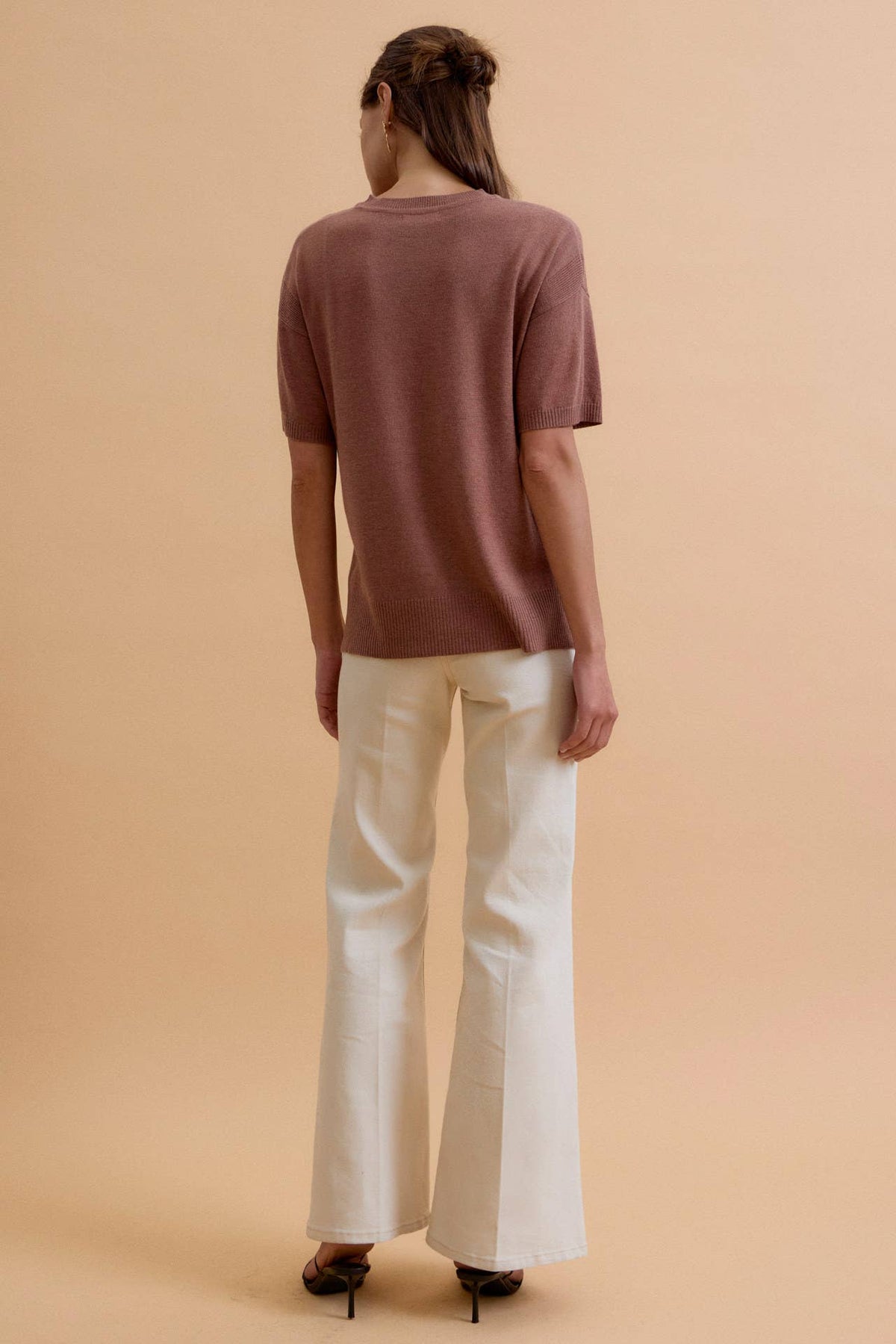 Side Split Shortsleeve Sweater
