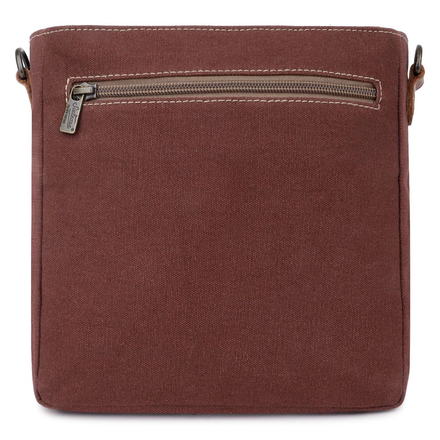Canvas & Leather Women's Crossbody Bag - Timberwolf/Bole