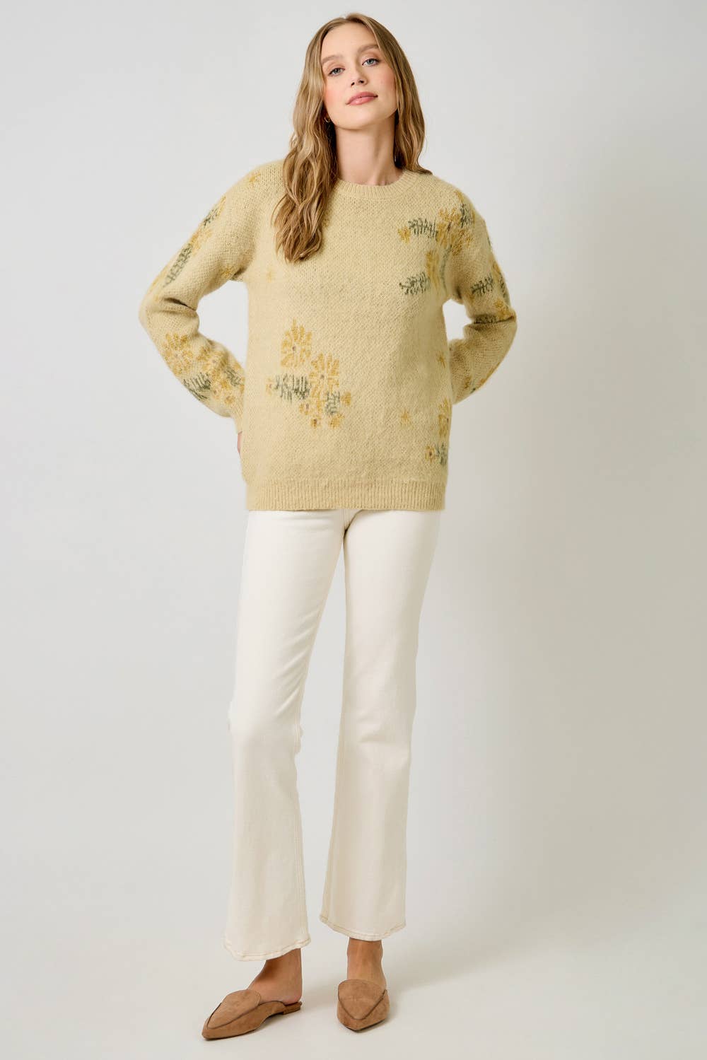 Winter Blues Floral Sweater