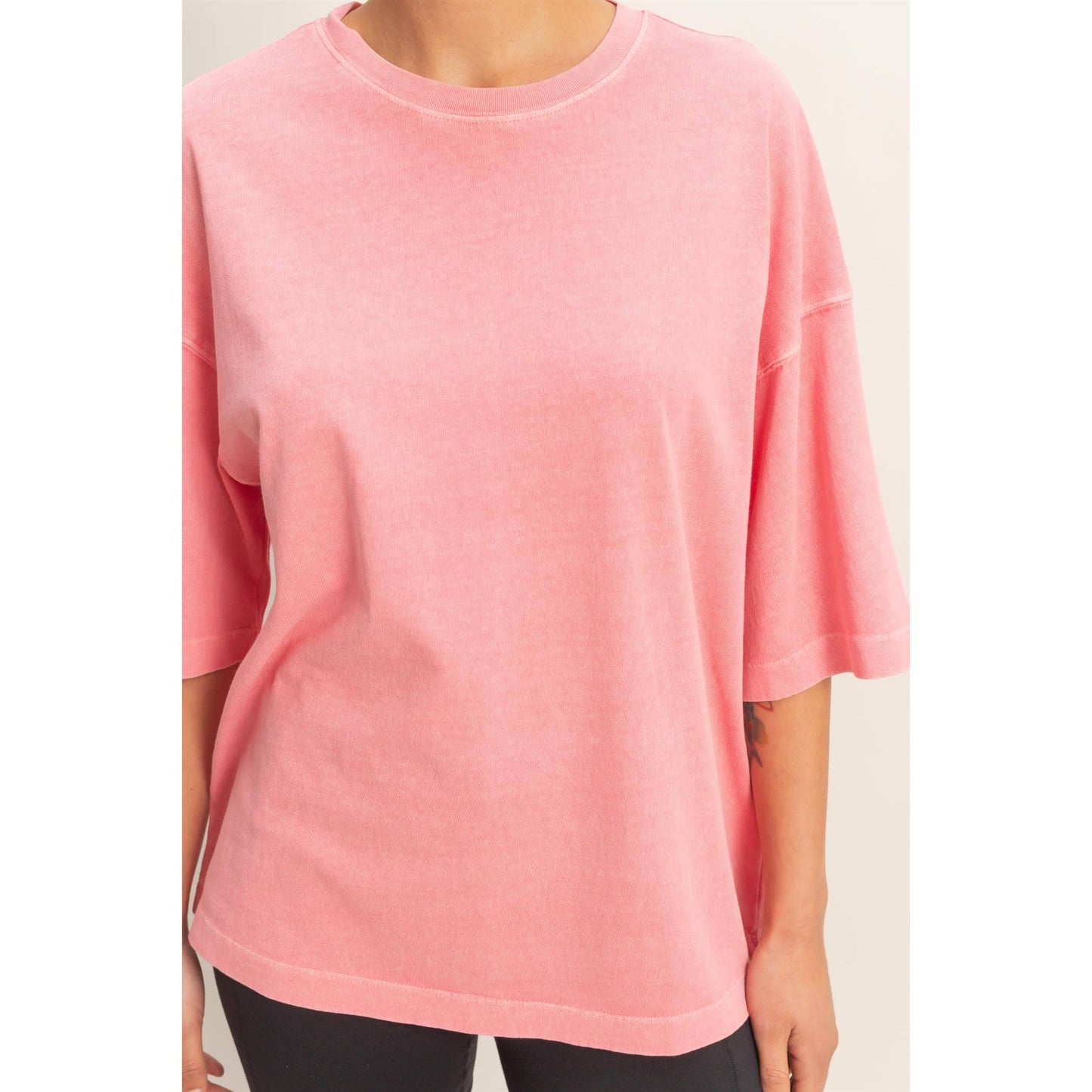 Pigment Dye Oversized Half-Sleeve T-Shirt