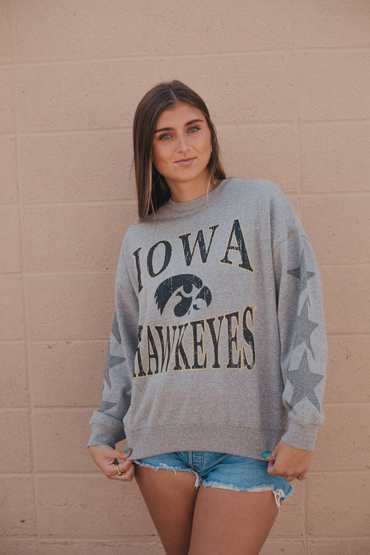 Iowa Wynn Star Sleeve Crew