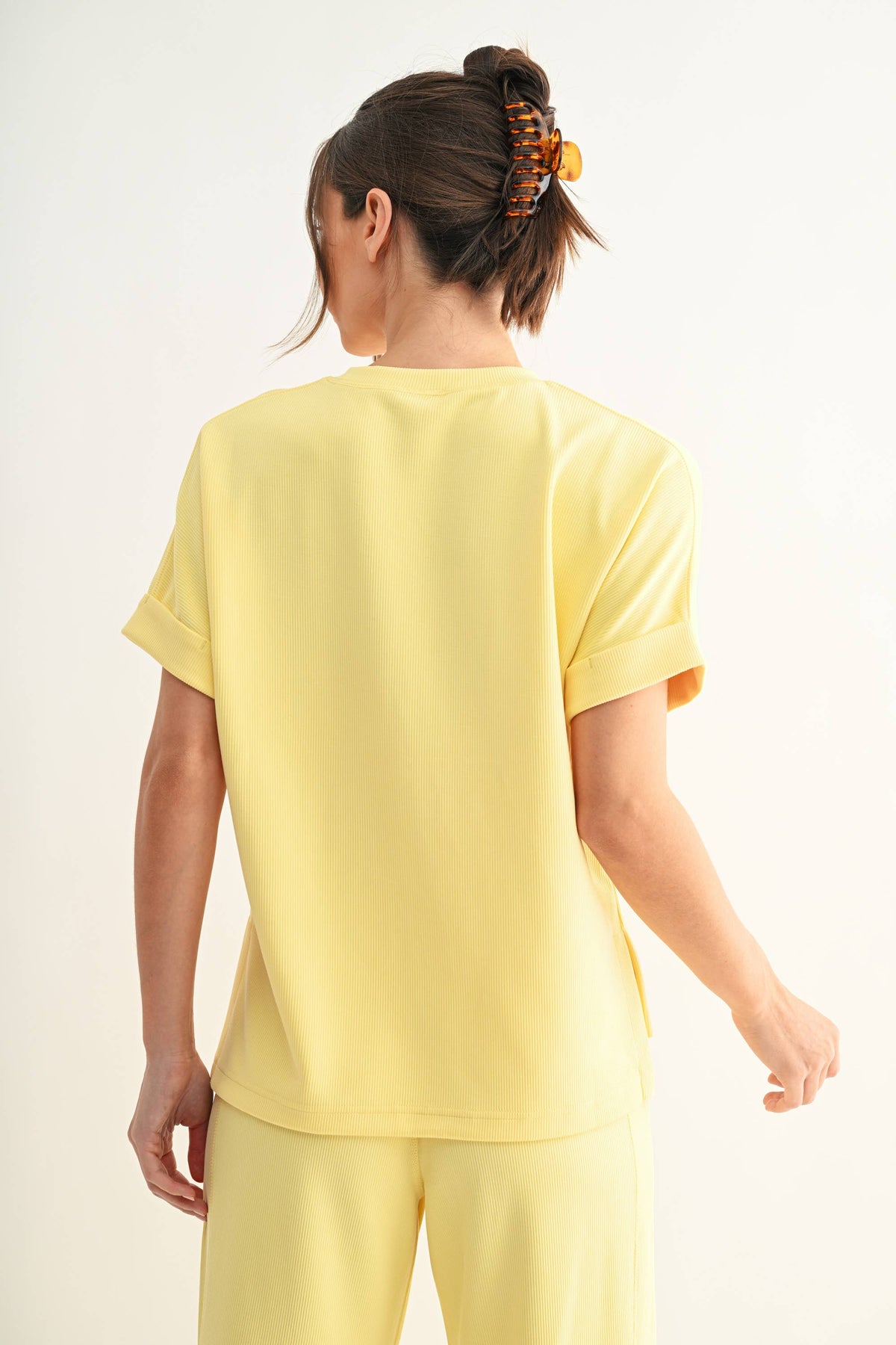Luxe Sand Wash Rib Lounge Tee