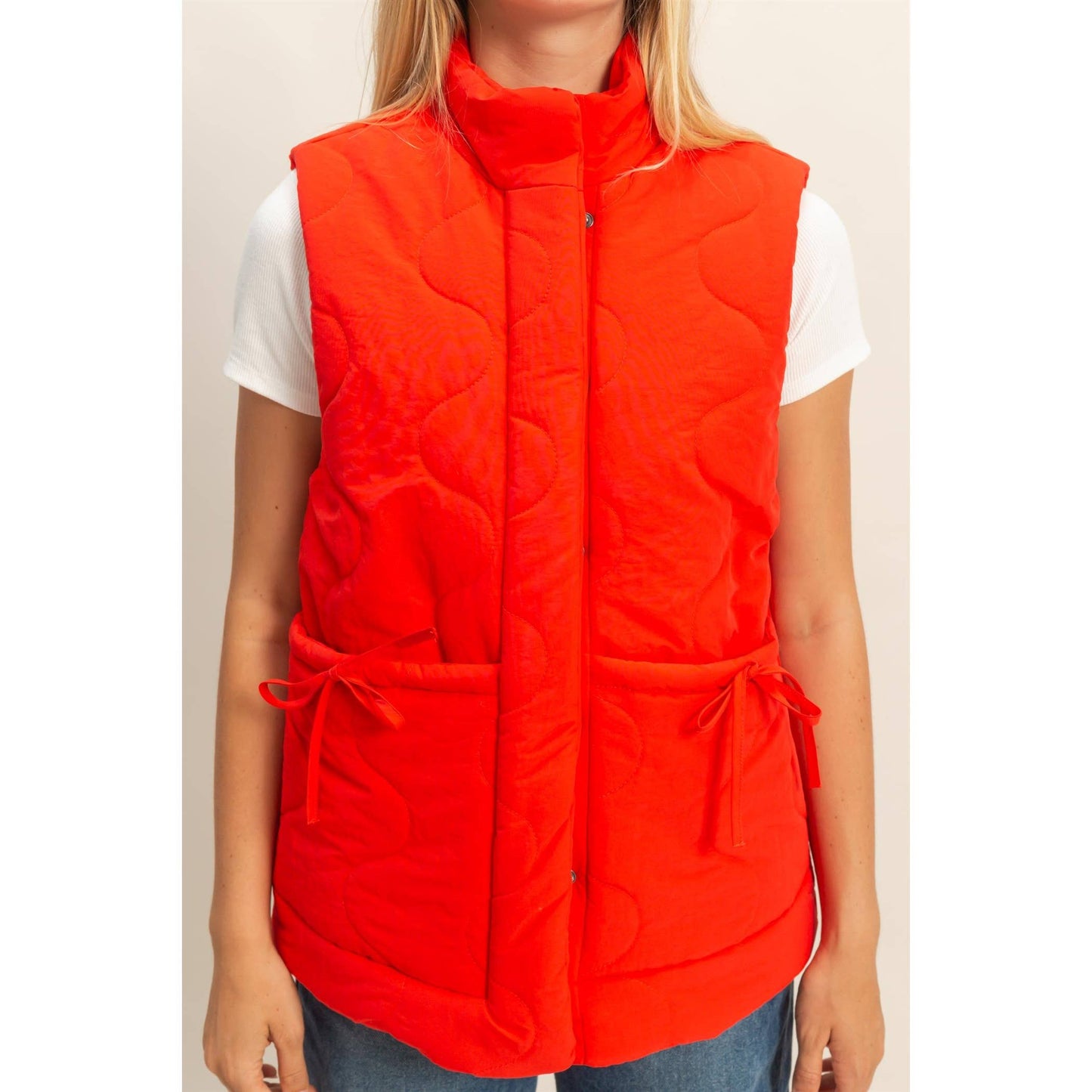 Quilted Wave Red Vest