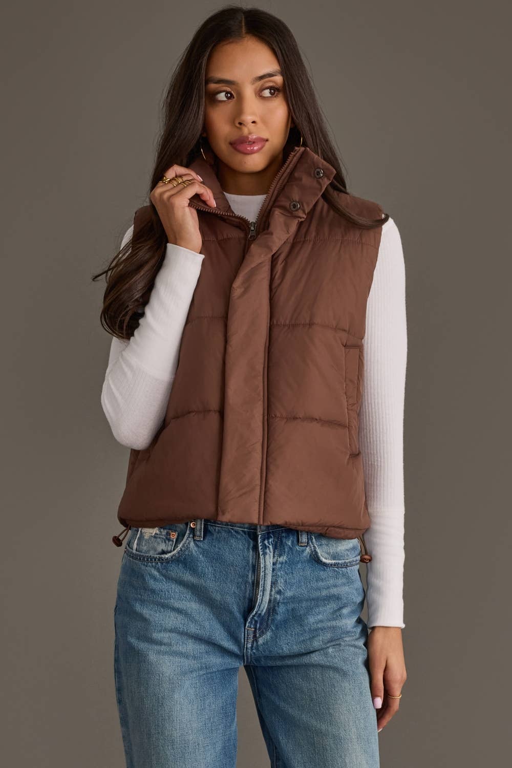 Chocolate Mid Crop Vest