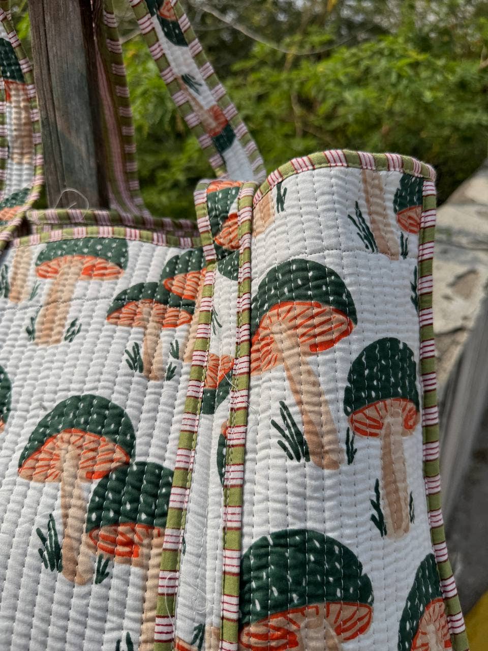 Travel Bag Girls Bag Market Women Shopping Bag Block Printed
