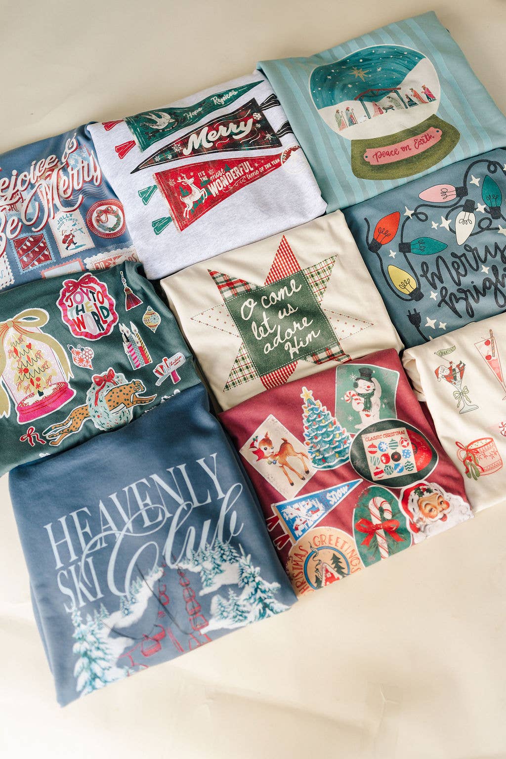 Vintage Christmas Pennants Graphic Apparel