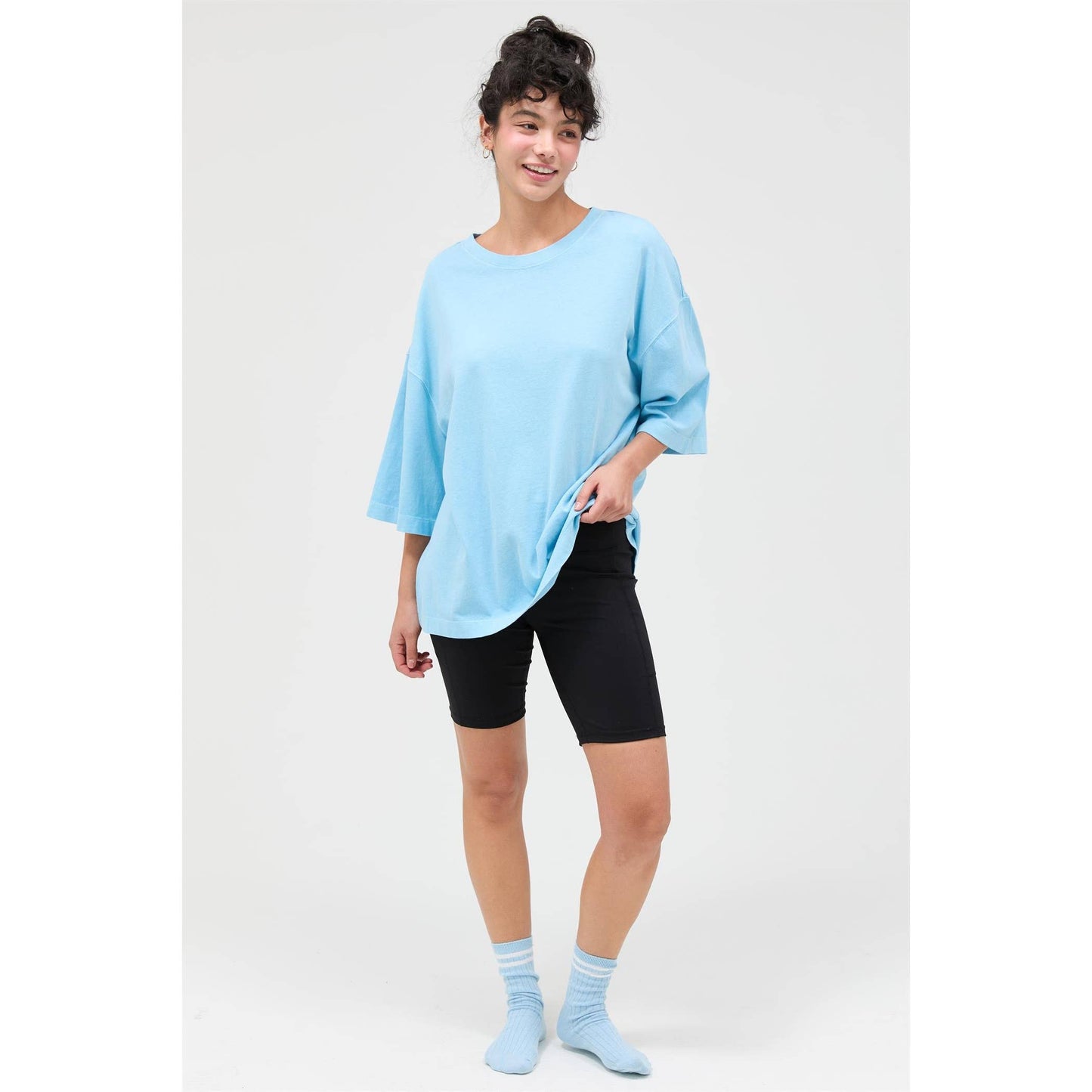 Pigment Dye Oversized Half-Sleeve T-Shirt