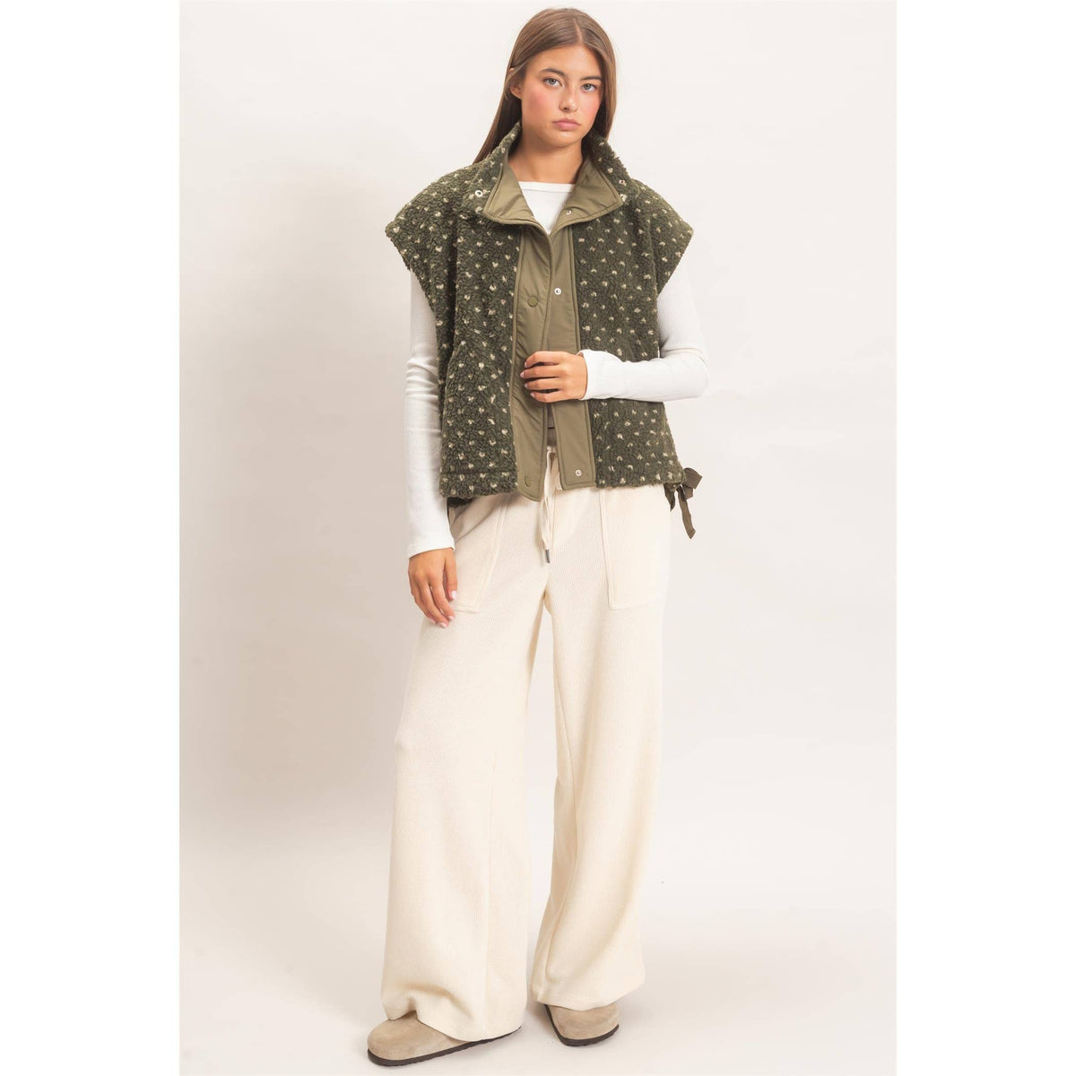 Polka Dot Sherpa Vest
