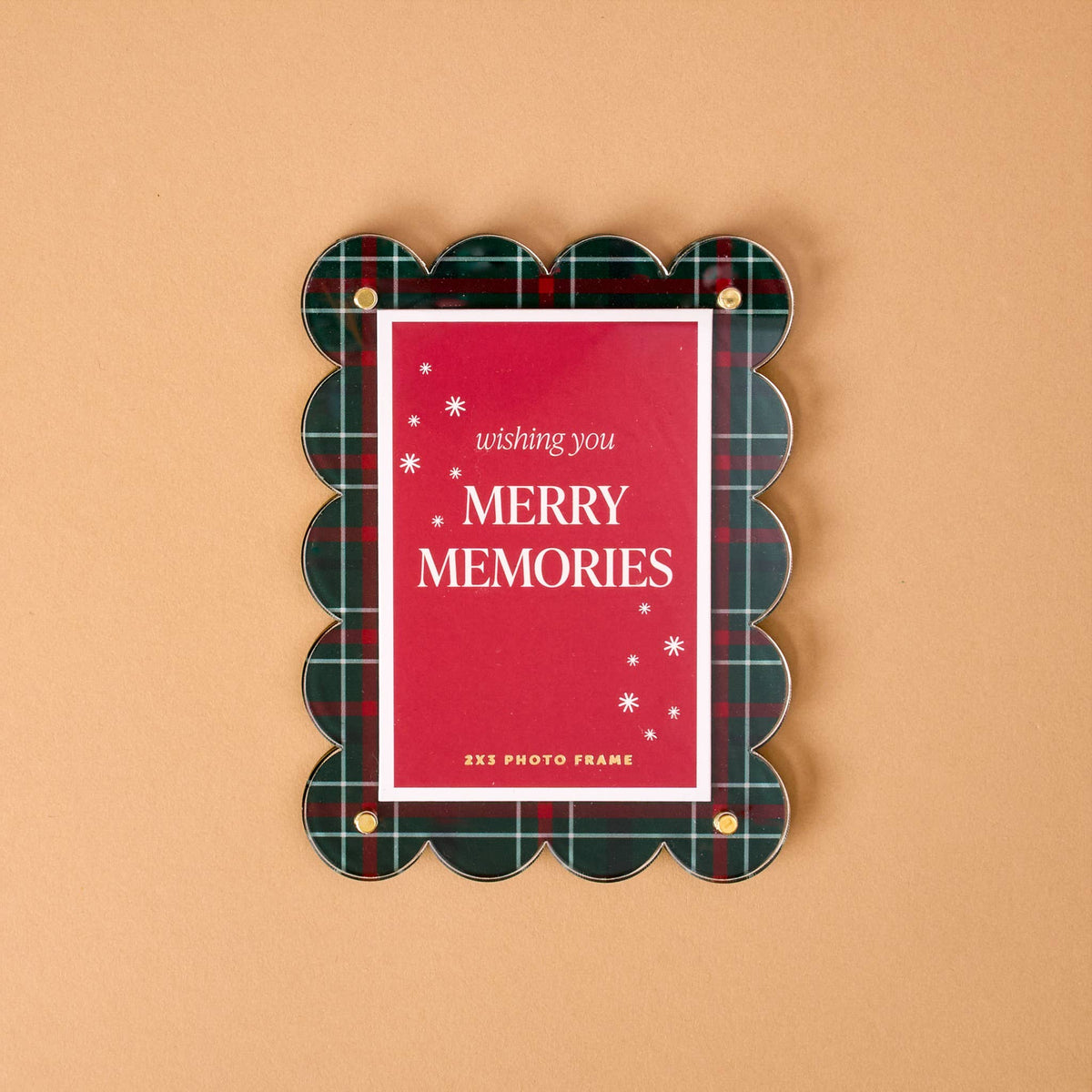 Mini Acrylic Picture Frame Magnet-Evergreen Plaid
