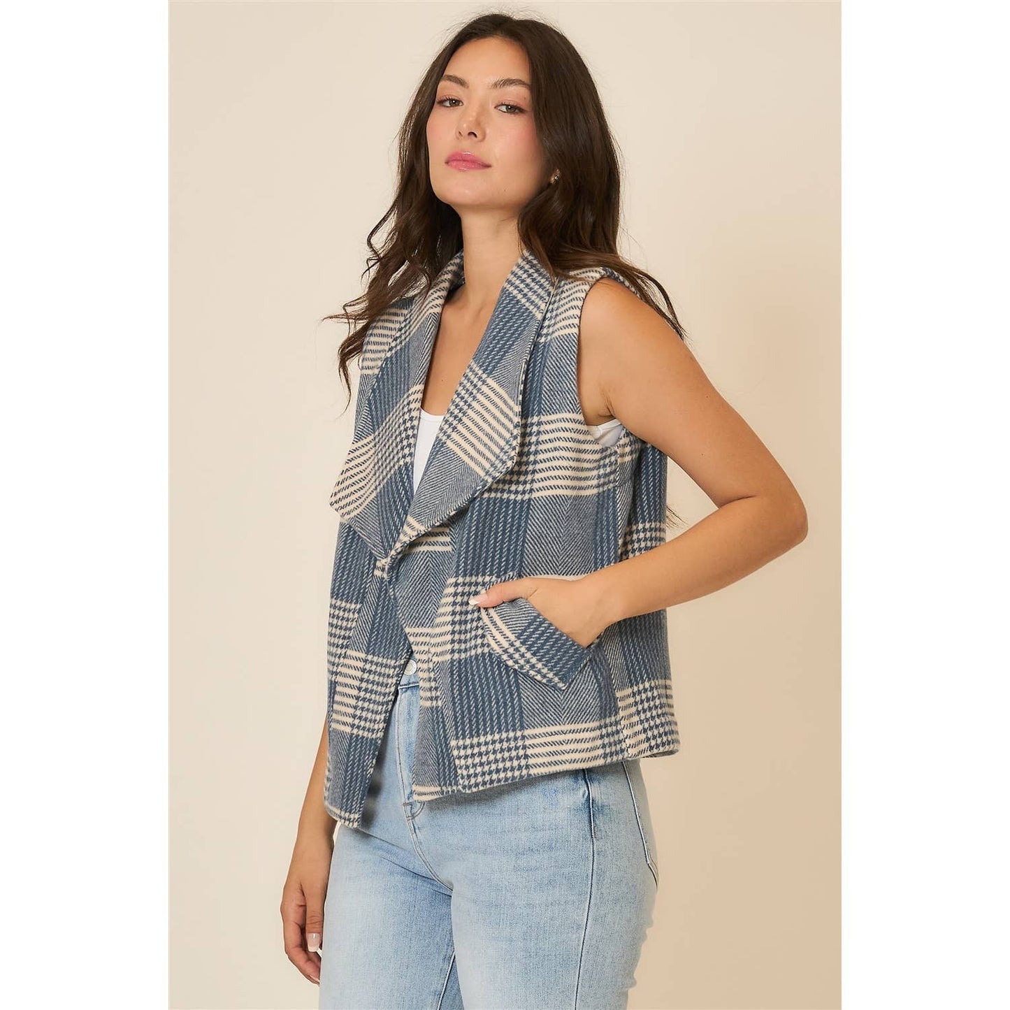 Winter Blues Plaid Vest