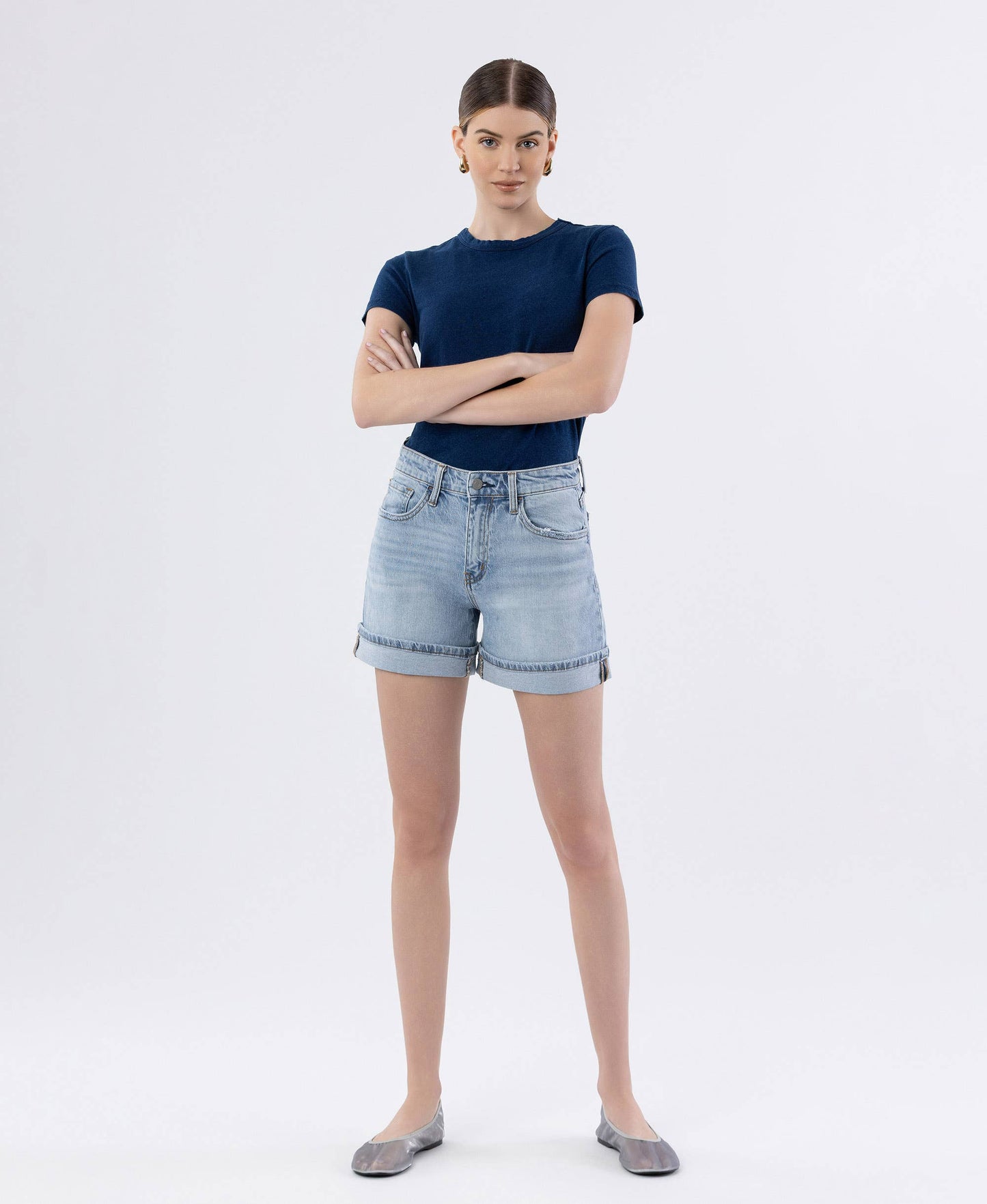 Dulcify Cuffed Jean Shorts