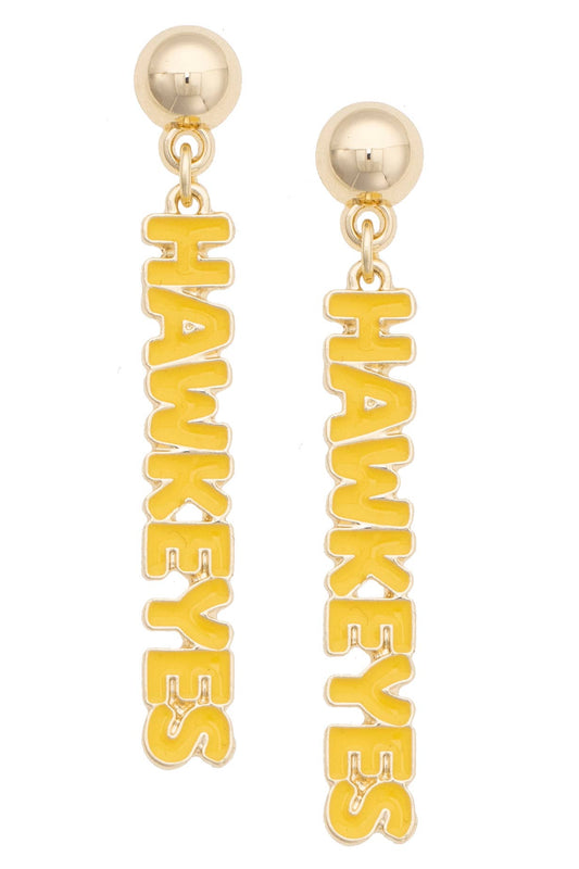 Iowa Hawkeyes Puffy Nameplate Earrings